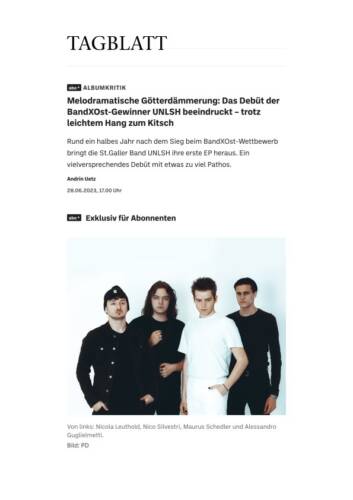 Albumkritik Das Debüt der Band X Ost Gewinner UNLSH