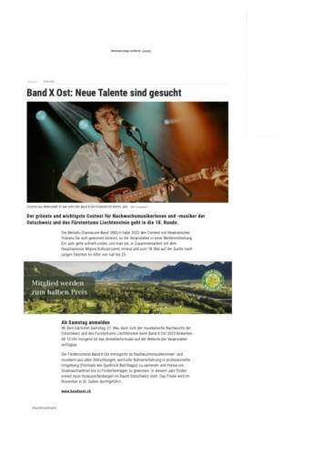 Band X Ost Neue Talente sind gesucht Kanton